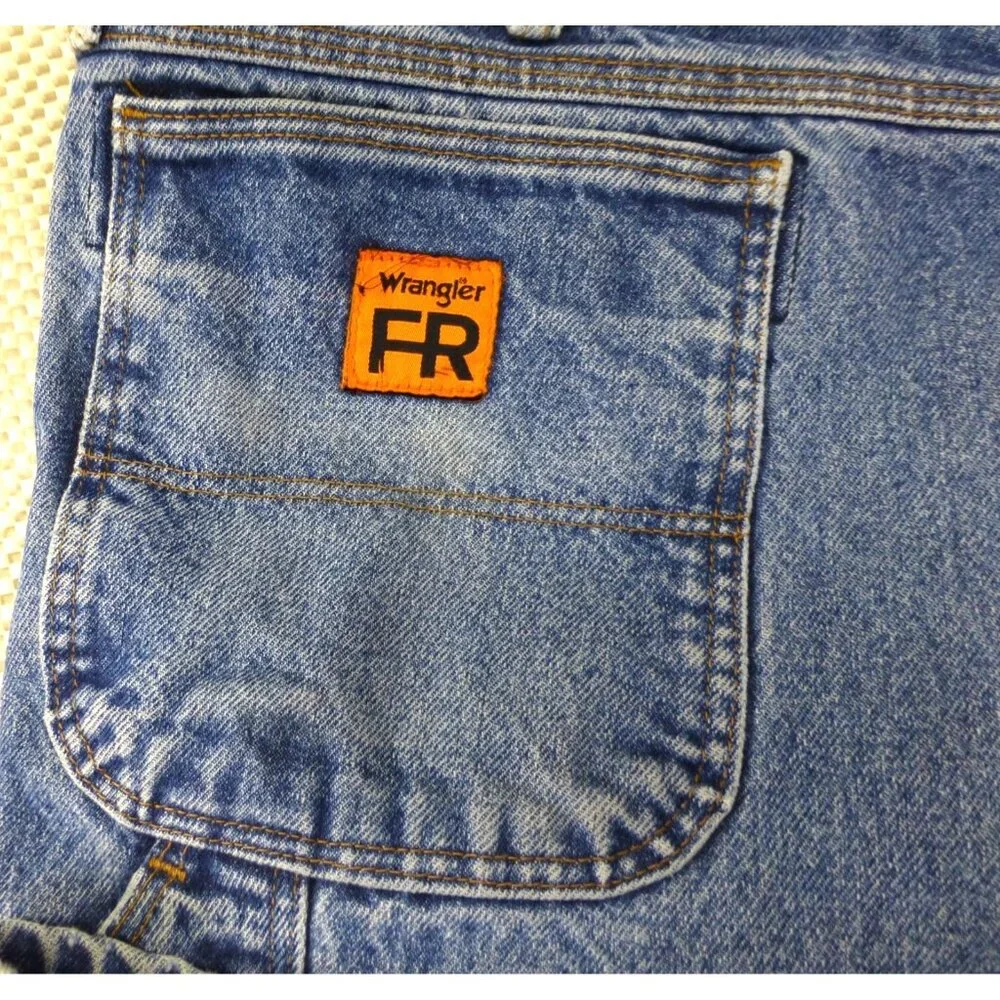 Wrangler FR Riggs Workwear Flame-Resistant Mens Jeans 40x30 100% Cotton Denim Bl - Picture 9 of 11